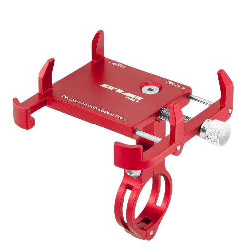 Support téléphone vélo universel en coloris rouge, alliant maintien sécurisé et design visible.