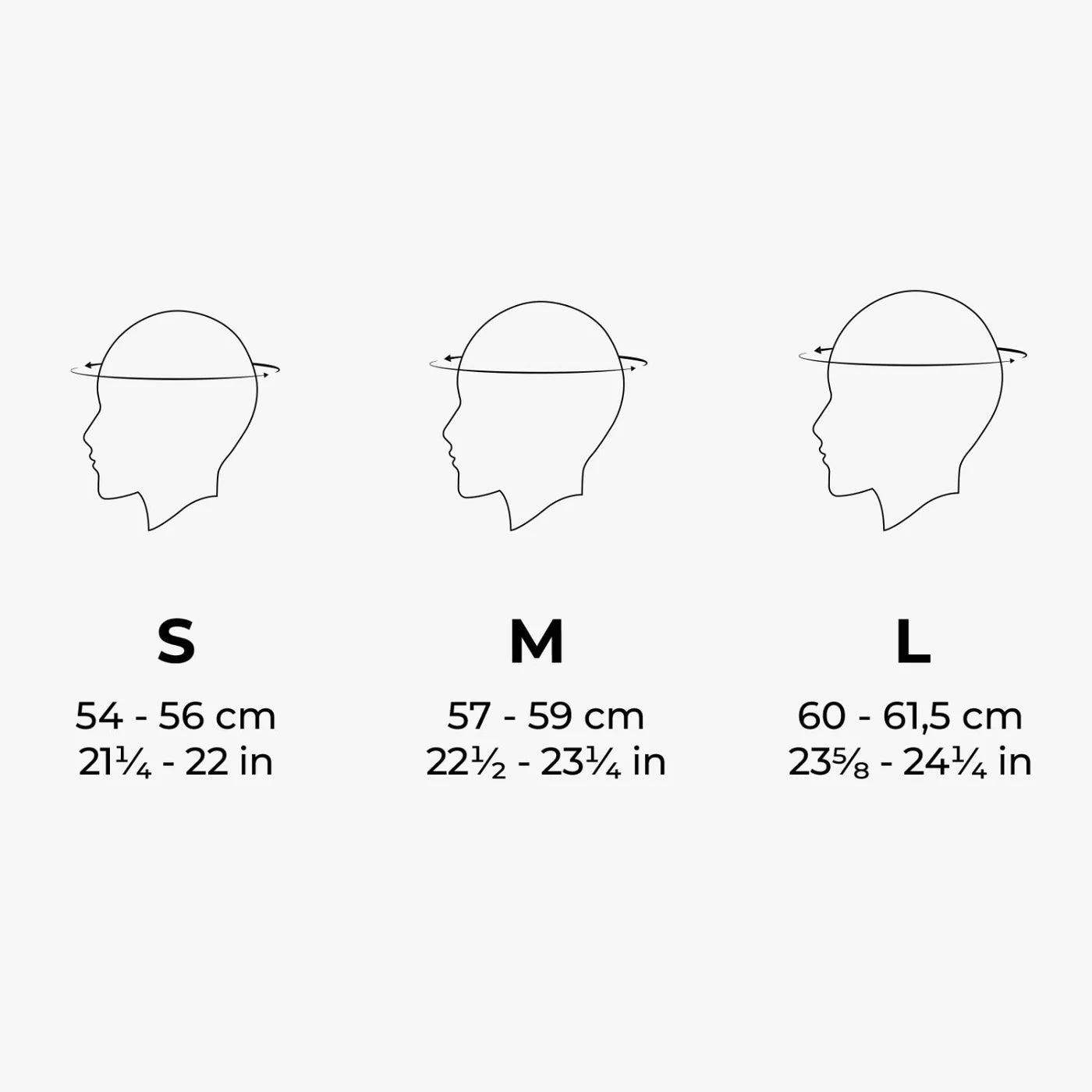 Guide des tailles du casque de vélo urbain permettant de choisir la taille adaptée à son tour de tête.